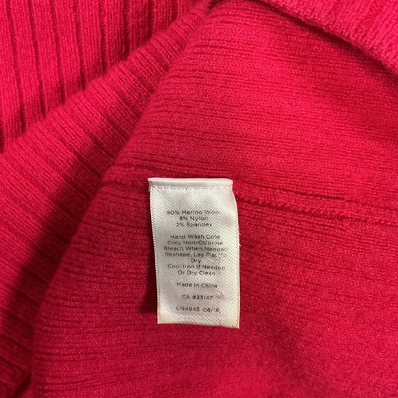 Talbots Ribbed Crew Neck Sweater - Pink Size Large - Picture 4 of 4